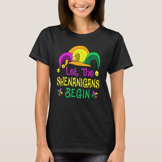 Mardi Gras Let The Shenanigan Begin Jester Hat Kid T-Shirt (Vorderseite)