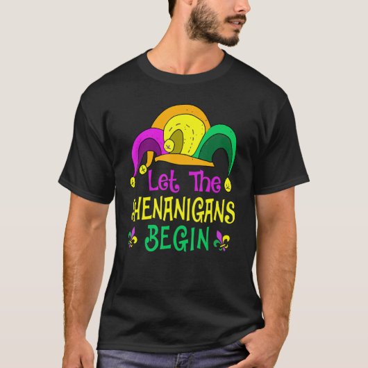 Mardi Gras Let The Shenanigan Begin Jester Hat Kid T-Shirt (Vorderseite)