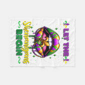 Mardi Gras Let The Shenanigans Begin Lips Kids Men Fleecedecke (Vorderseite (Horizontal))