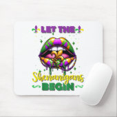 Mardi Gras Let The Shenanigans Begin Lips Kids Men Mousepad (Mit Mouse)