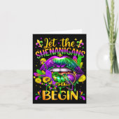 Mardi Gras Let The Shenanigans Begin Lips New Orle Karte (Vorderseite)