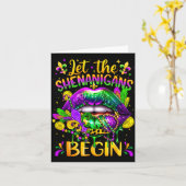 Mardi Gras Let The Shenanigans Begin Lips New Orle Karte (Gelbe Blume)