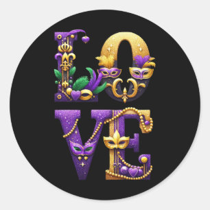 Mardi Gras Liebe Briefe Outfit Kostüme Männer Frau Runder Aufkleber
