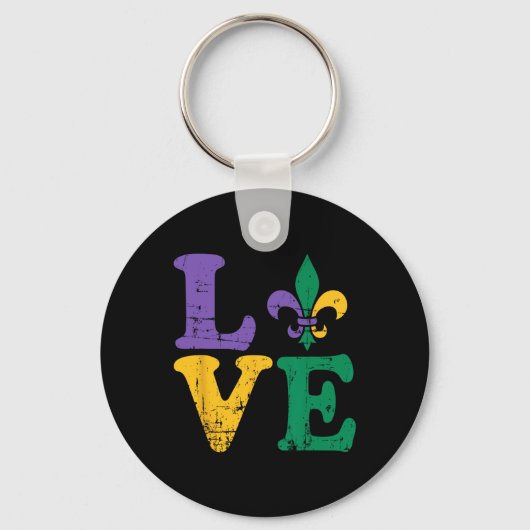 Mardi Gras Liebe Lilie Schlüsselanhänger (Vorderseite)