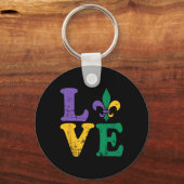 Mardi Gras Liebe Lilie Schlüsselanhänger (Vorderseite)