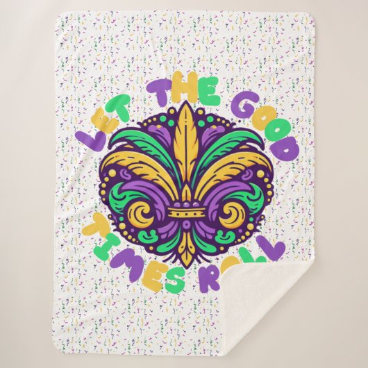 Mardi Gras Ließ die guten Zeiten rollen Sherpadecke (Vorderseite)