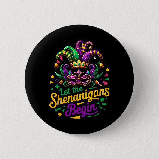 Mardi Gras Ließ die Shenanigans Anfänger Männer Fr Button (Vorderseite)