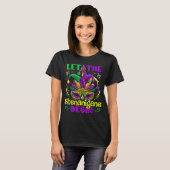 Mardi Gras Ließ Die Shenanigans Begin Mask Jester T-Shirt (Vorne ganz)