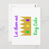 Mardi Gras Ließ sie essen King Cake Crown Postkarte (Vorne/Hinten)