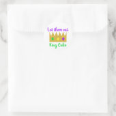 Mardi Gras Ließ sie essen King Cake Crown Runder Aufkleber (Tasche)