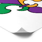 Mardi Gras Lila Gelbe Grüne Lilie Poster (Ecke)