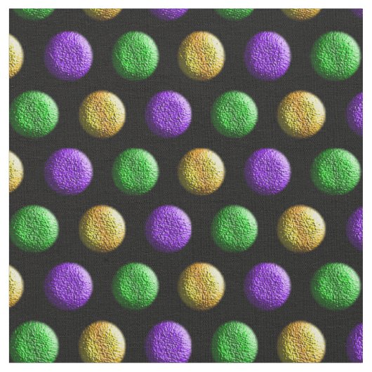 Mardi Gras Lila Gelbe Polka Dots Stoff (Nahaufnahme)