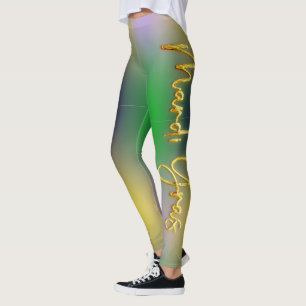 Mardi Gras lila gelbgrün Leggings