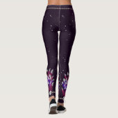 Mardi Gras Lila Glitzer Feather Pendant Leggings (Rückseite)