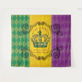 Mardi Gras Lila Gold Green Crown Name Wandteppich (Vorderseite (Horizontal))
