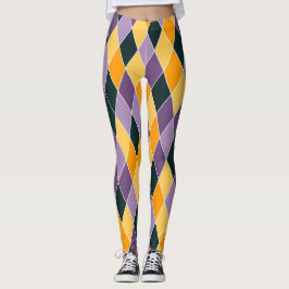 Mardi Gras Lila Gold Hochwertige Frauen Leggings