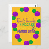 Mardi Gras Lila Goldperlen Postkarte (Vorne/Hinten)
