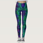 Mardi Gras Lila Green Fleur di Lis Leggings (Vorderseite)