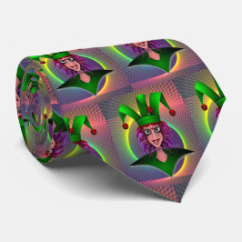 Mardi Gras Lila Green Jester Krawatte