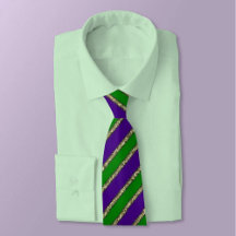 Mardi Gras Lila Green und Gold Neck Tie