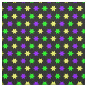 Mardi Gras Lila Grüne Gelbe Sterne Stoff (Muster)