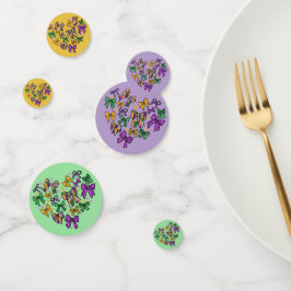 Mardi Gras Lila grünes Gelb Konfetti