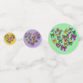 Mardi Gras Lila grünes Gelb Konfetti (Rückseiten)