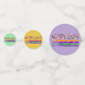 Mardi Gras Lila grünes Gelb Konfetti (Vorderseiten)