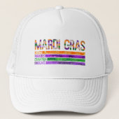 Mardi Gras Lila grünes Gelb Truckerkappe (Vorderseite)