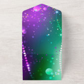 Mardi Gras Lila Hintergrund All In One Einladung (Außenbereich)