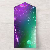 Mardi Gras Lila Hintergrund All In One Einladung (Innen Boden)