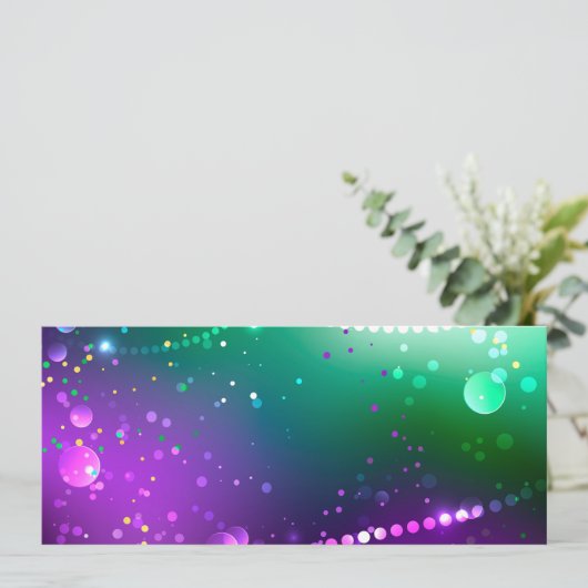 Mardi Gras Lila Hintergrund Ankündigung (Stehend Vorderseite)