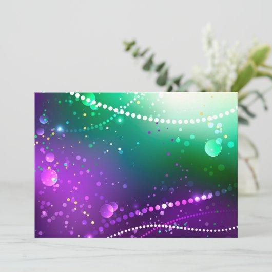 Mardi Gras Lila Hintergrund Ankündigung (Stehend Vorderseite)