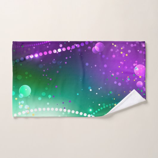 Mardi Gras Lila Hintergrund Badhandtuch Set (Handtuch)