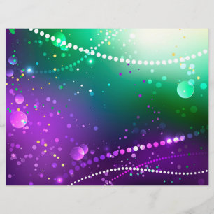 Mardi Gras Lila Hintergrund Briefbogen