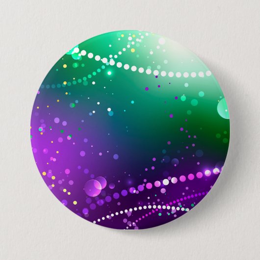 Mardi Gras Lila Hintergrund Button (Vorderseite)