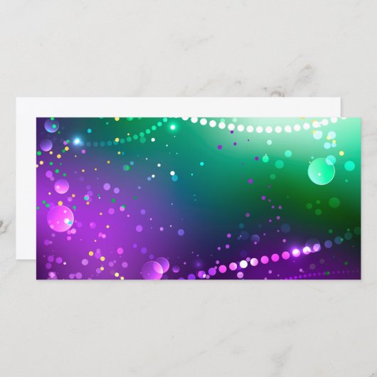 Mardi Gras Lila Hintergrund Dankeskarte (Vorne/Hinten)