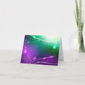 Mardi Gras Lila Hintergrund Dankeskarte (Rückseite)