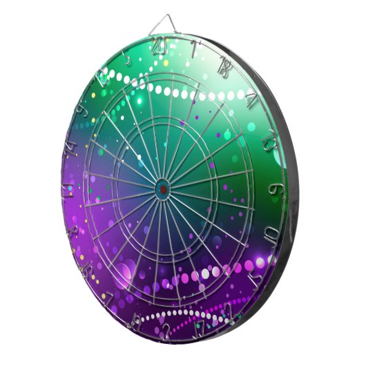 Mardi Gras Lila Hintergrund Dartscheibe (Vorderseite rechts)