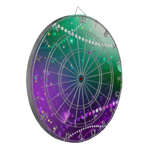Mardi Gras Lila Hintergrund Dartscheibe (Vorderseite Links)