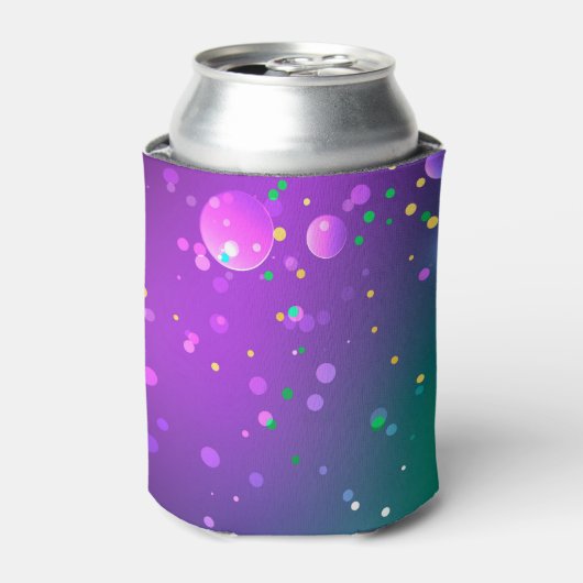 Mardi Gras Lila Hintergrund Dosenkühler (Kanne Vorderseite)