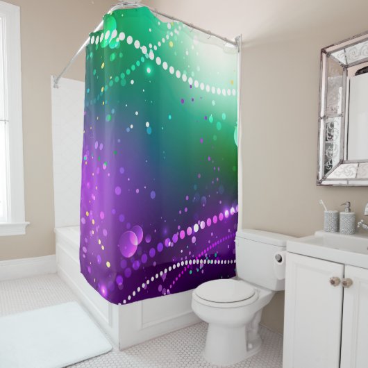 Mardi Gras Lila Hintergrund Duschvorhang (Beispiel)