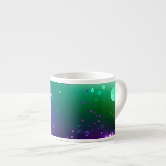 Mardi Gras Lila Hintergrund Espressotasse (Vorderseite Rechts)