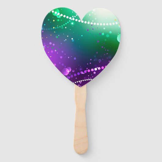 Mardi Gras Lila Hintergrund Fächer (Vorderseite)