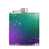 Mardi Gras Lila Hintergrund Flachmann (Vorderseite)