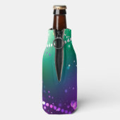 Mardi Gras Lila Hintergrund Flaschenkühler (Flasche Rückseite)