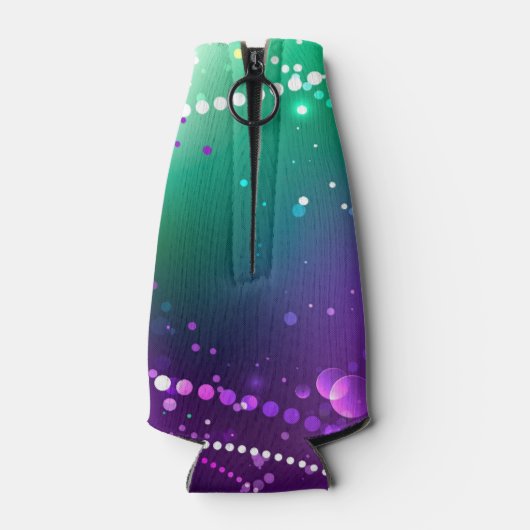 Mardi Gras Lila Hintergrund Flaschenkühler (Rückseite)
