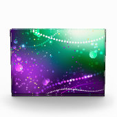 Mardi Gras Lila Hintergrund Fotoblock (Vorderseite)