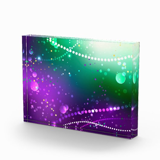 Mardi Gras Lila Hintergrund Fotoblock (Rechts)