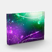 Mardi Gras Lila Hintergrund Fotoblock (Links)